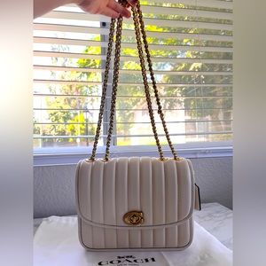 Coach Quilted Madison, Brass/Chalk